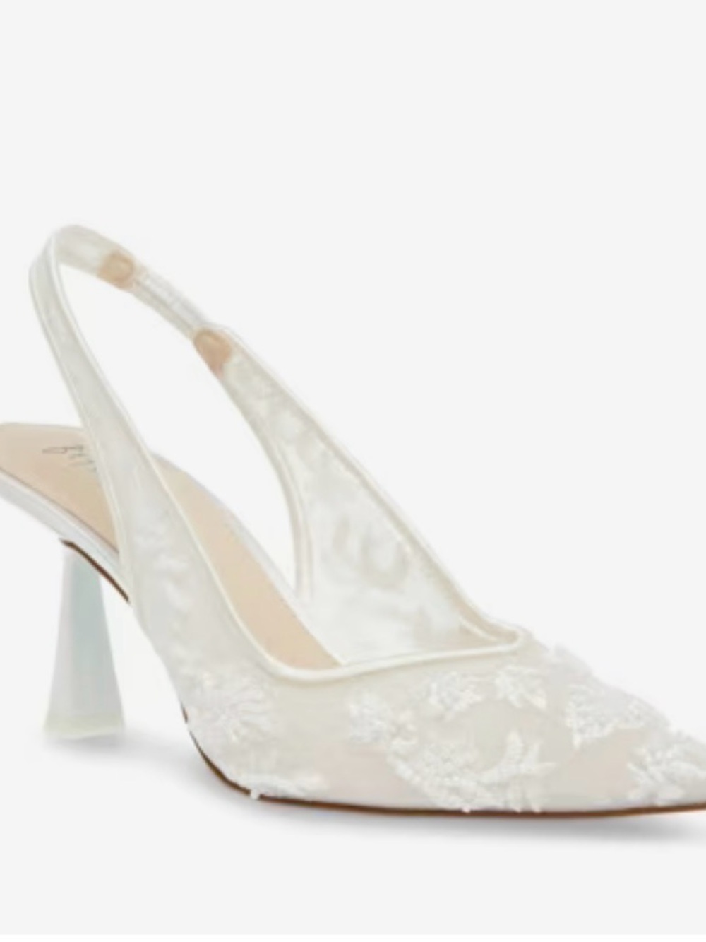 Betsey Johnson Women’s 6.5 Ivory Nikki Embroidered Slingback Punp